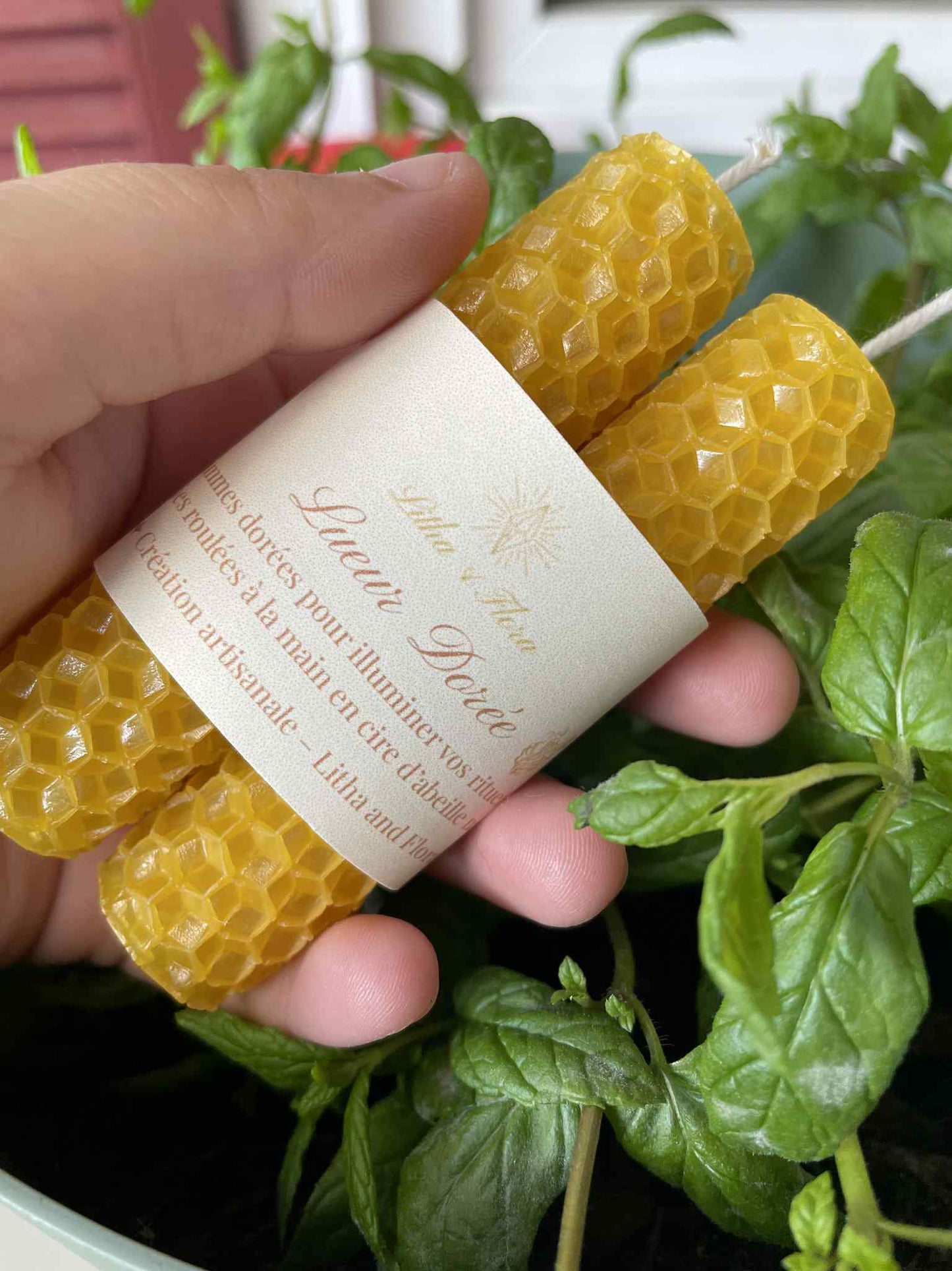 Bougies roulées “Lueur Dorée” – Duo de bougies artisanales