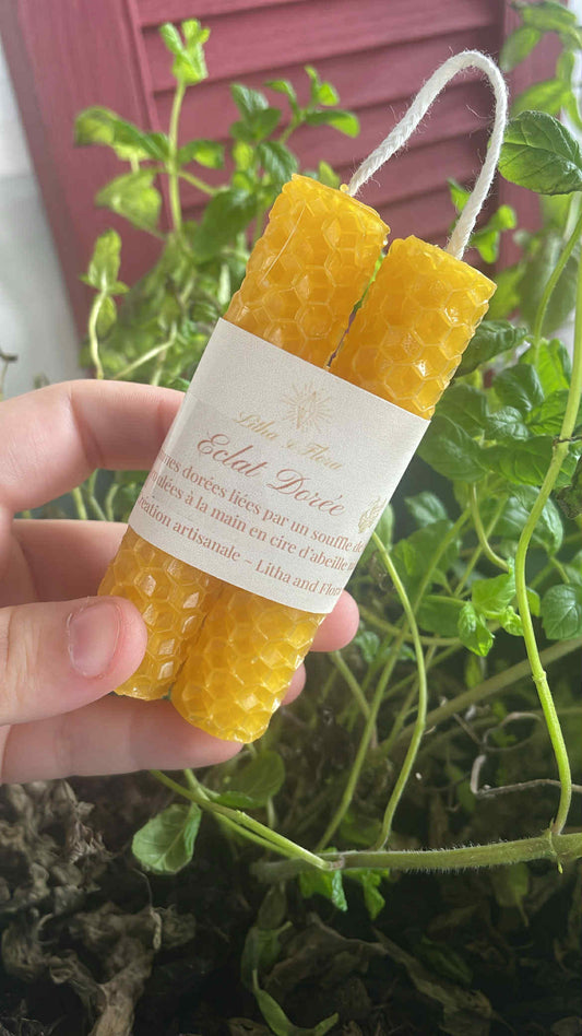 Bougie roulée "Eclat dorée" -  bougie artisanale